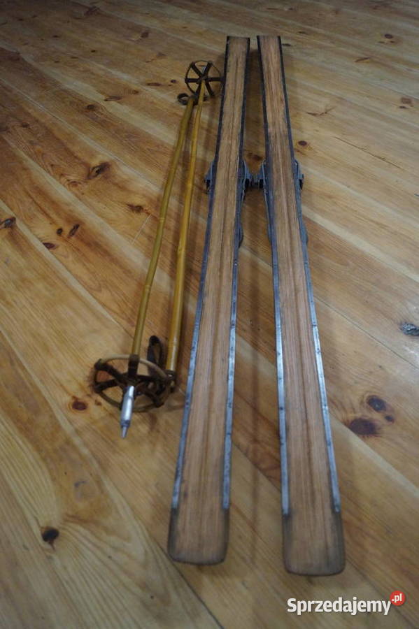 Stare narty jesionowe 200 z kijkami Pozostałe Pruchnik