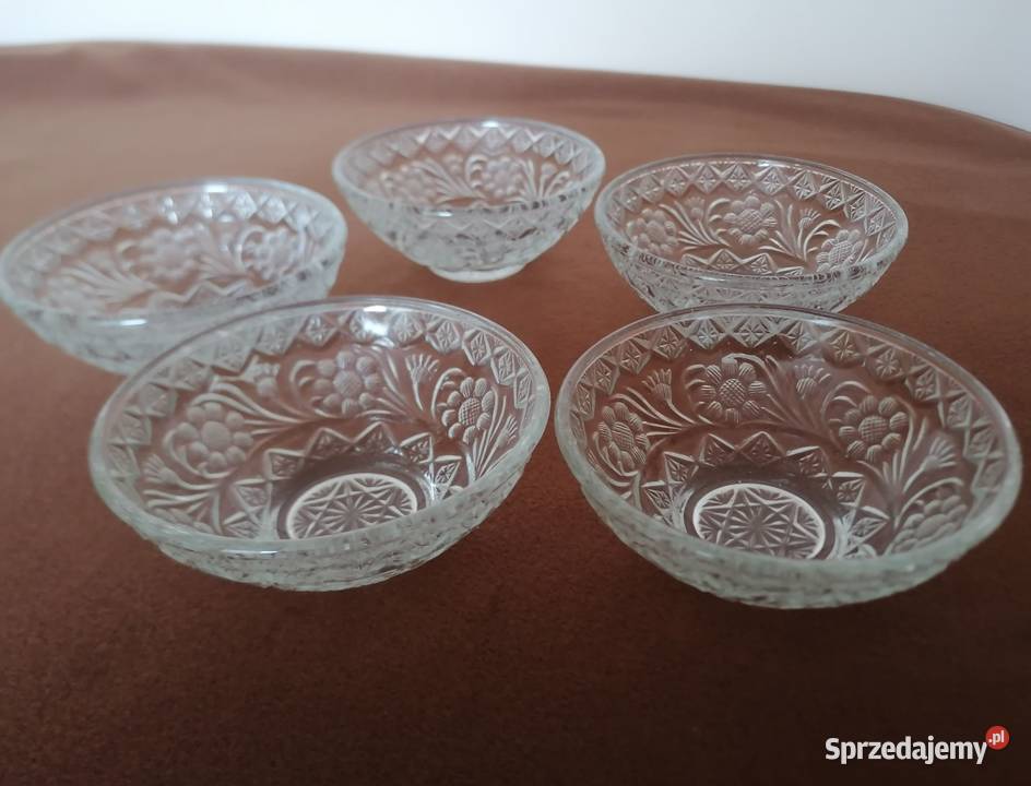 Miseczkisalaterki szklane bogato szlifowane łódzkie Łódź
