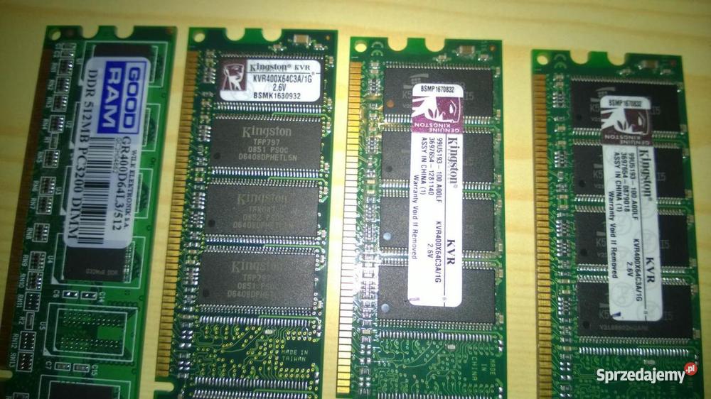 Pamięć KINGSTON 4GB 8 1GB1GB DUALL CHANNEL 2x512 Pamięci podlaskie Białystok sprzedam