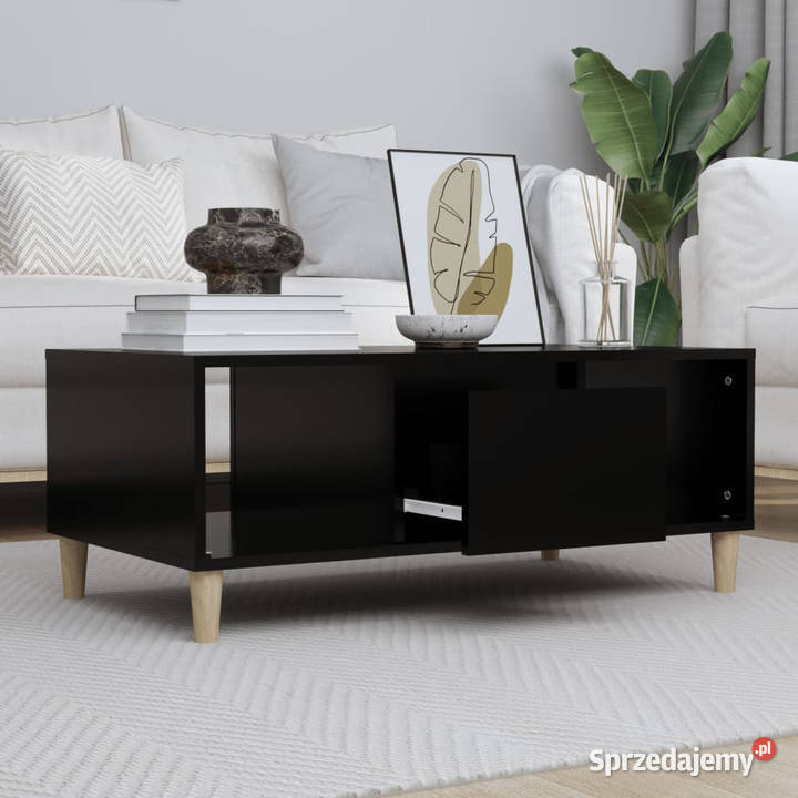 Stolik kawowy czarny 90x50x365 materiał mazowieckie Warszawa
