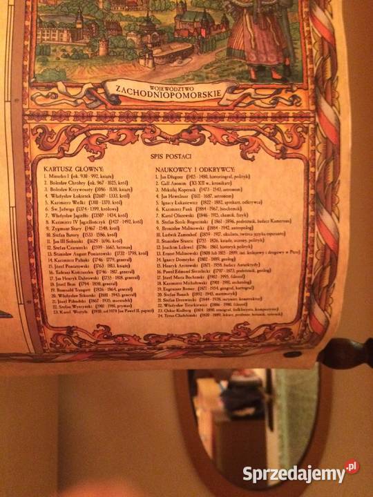 Ścienna ozdobna mapa Polski Pergamena NOWA Warszawa