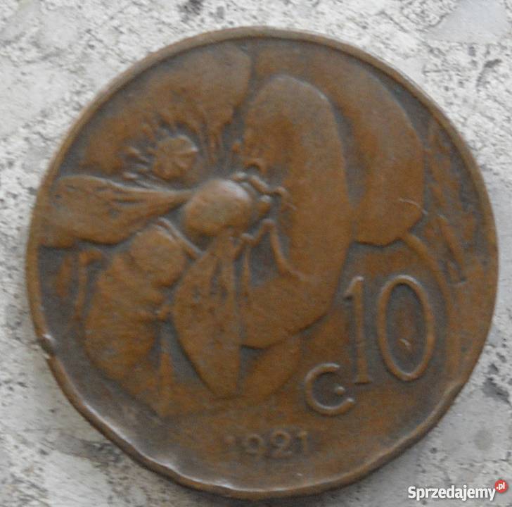 WŁOCHY10 CENTESIMI1921 rCOPPER Legionowo