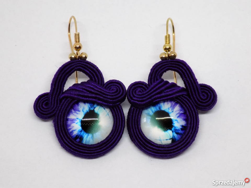 KOLCZYKI FIOLETOWE OCZY SUTASZ Warszawa