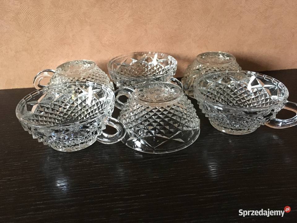 Szkło PRL filiżanki Hortensja Ząbkowice Warszawa