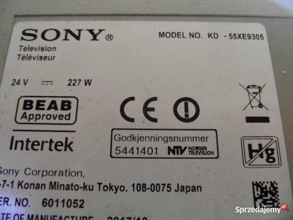 inwerter led telewizora SONY KD55EX9305 Kielce