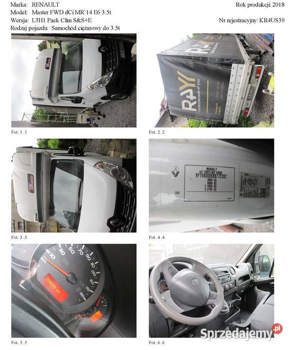 Samochód ciężarowy Renault Master 2300cm3 Katowice