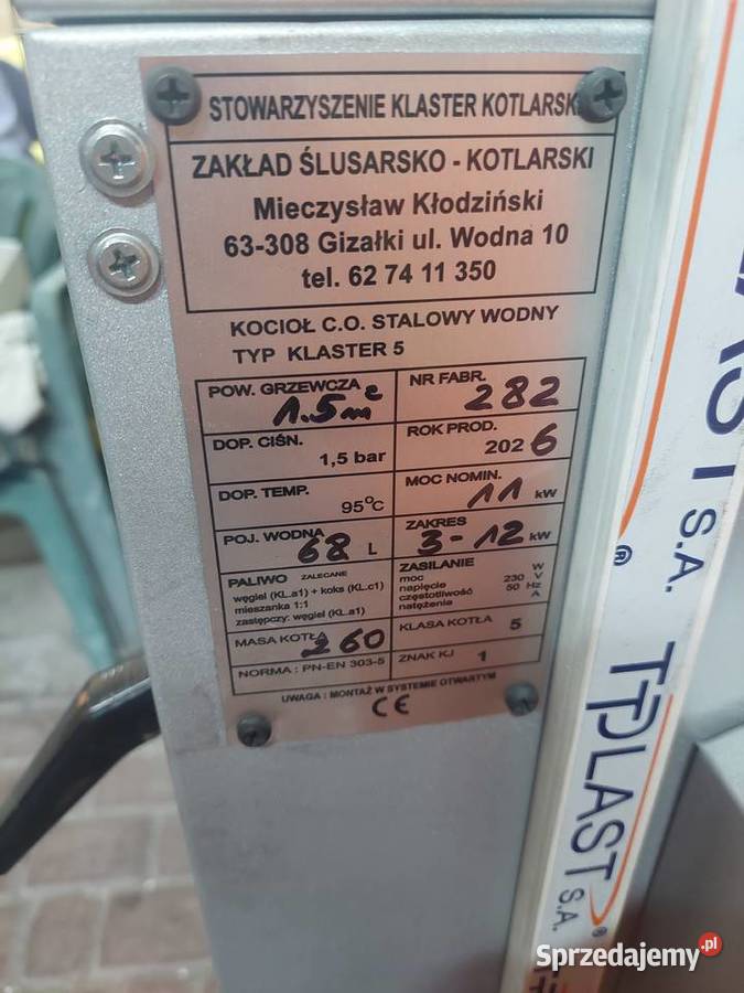 Kocioł co 5 klasy 12 kW z podajnikiem na wielkopolskie Turek