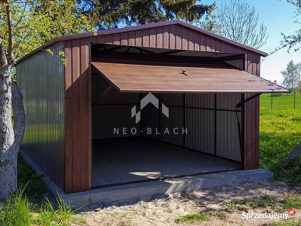 Garaż Blaszany 35x5m Brama uchylna Ciemny Orzech samodzielny Siedlce sprzedam