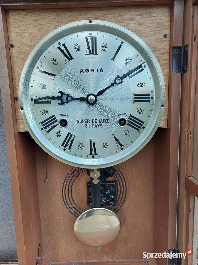 Zegar ścienny koreański Agria 31 dniowy sprawny pomorskie Tczew sprzedam