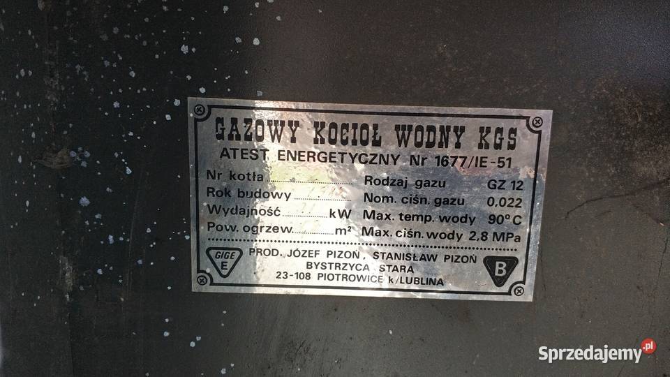 gazowy kocioł piec gazowy piecyk prl Kotły i Piece CO Jarosław sprzedam