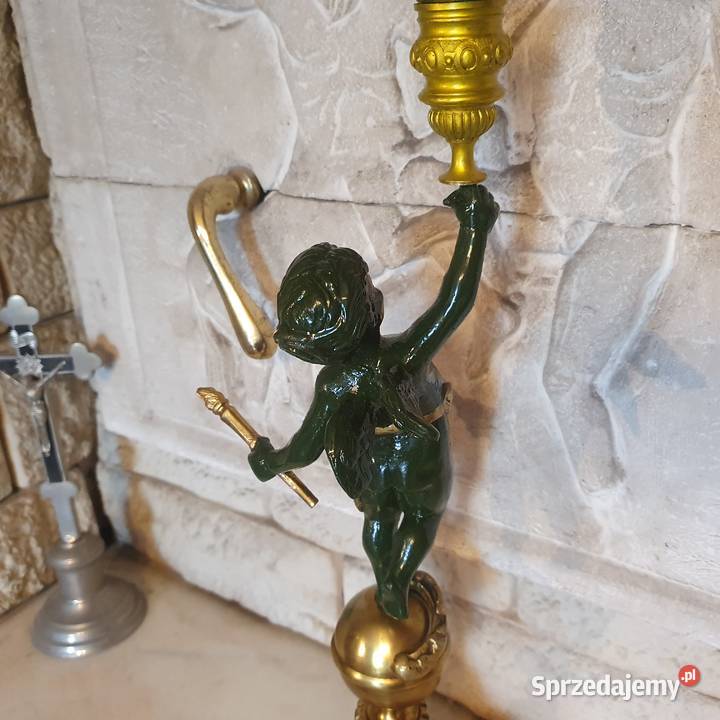 Podstawa do lampy naftowej świecznik z brązu Wrocław