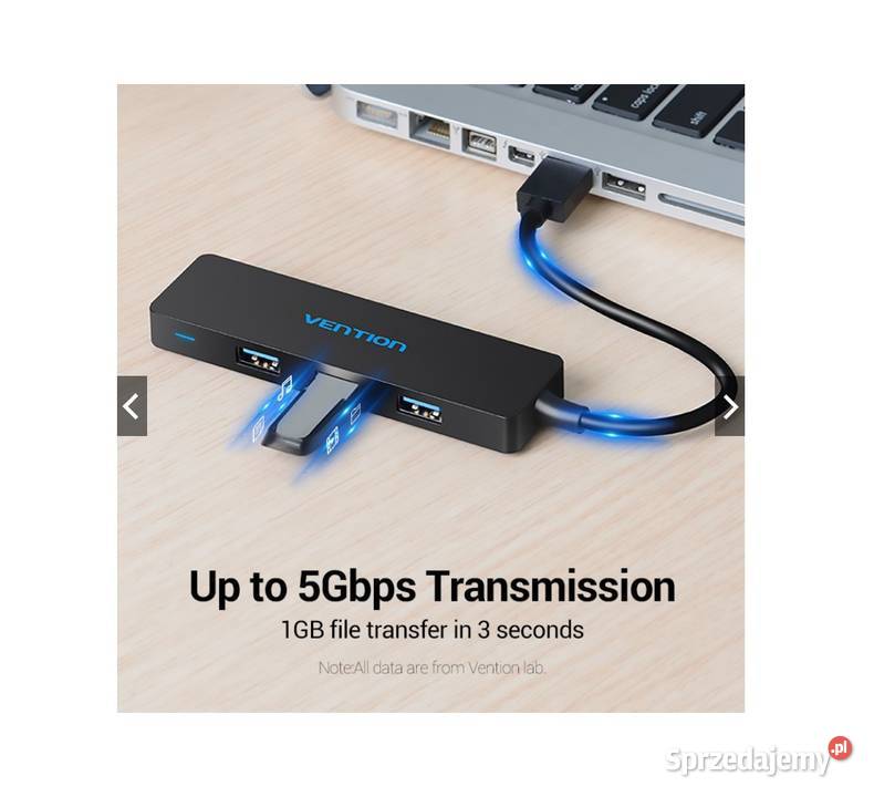 Rozdzielacz HUB Vention USB30 4 porty prędkość Dęblin