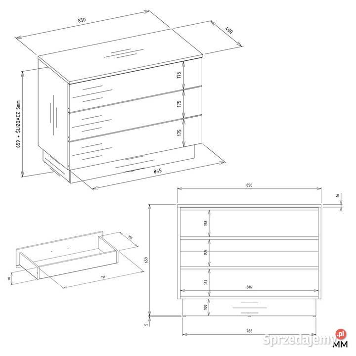Komoda AMBER 3S opolskie