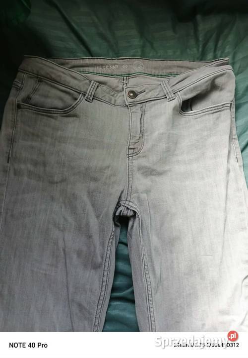 Szare jeansy straight leg bootcut EUR 40 pomorskie