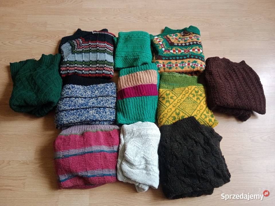 Zestaw 11 Swetrów Vintage z PRL Handmade Rozmiar M