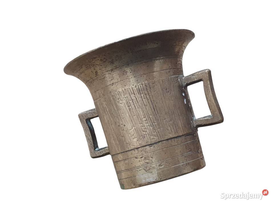 Stary mosiężny moździerz kuchenny sygnowany lata Cieszyn