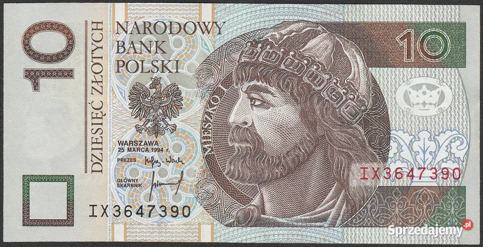 Polska 10 złotych 1994 stan bankowy UNC łódzkie