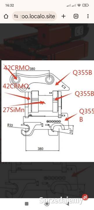 Szybkozłącze uchylne Powertiltt S30150 Holland lubelskie Biłgoraj sprzedam