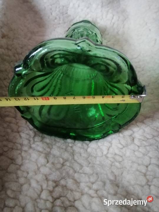 oryginalna lampa naftowa z zielonego szkła odcienie zieleni dolnośląskie Legnica