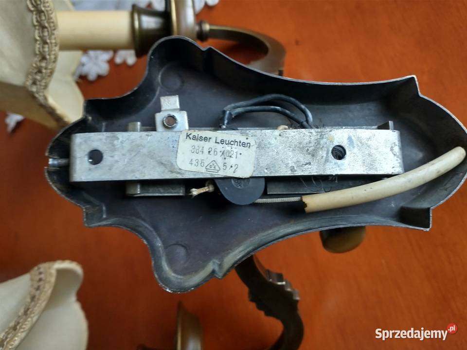 Żyrandol stary mosiądz dwa kinkiety Antyki Krotoszyn