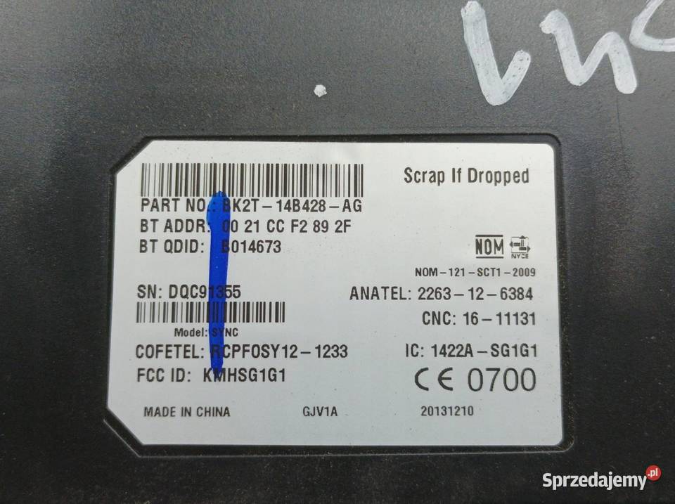 MODUŁ BLUETOOTH BK2T14B428AG Ford Transit Custom Motoryzacja