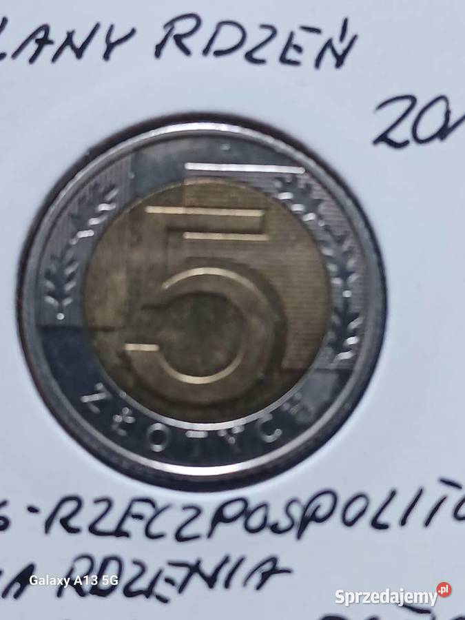 5 Złotych 2017 r DESTRUKT Przesunięcie stempla Konin sprzedam