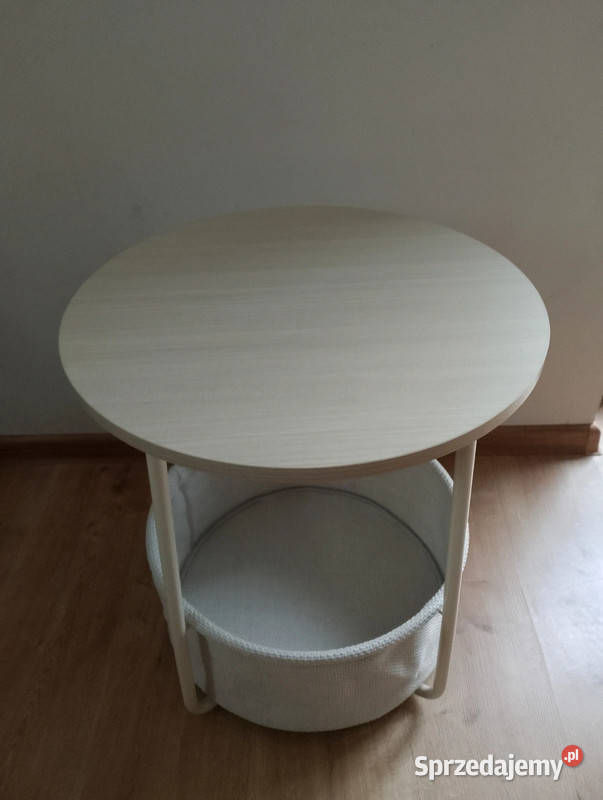 Stolik kawowy okrągły z koszem Brzeziny sprzedam
