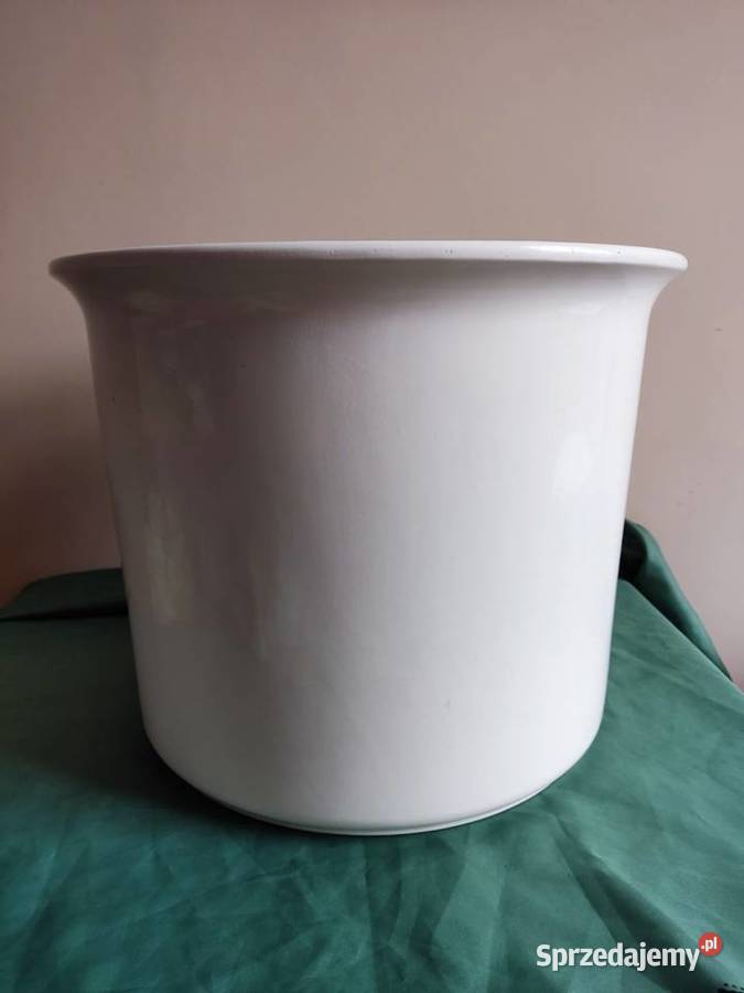 Donica doniczka ceramiczna duża biała fi 36