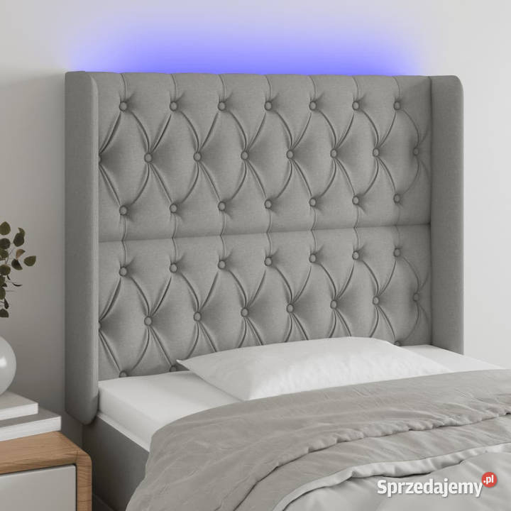 Zagłówek do łóżka z LED jasnoszary 93x16x118128 Warszawa