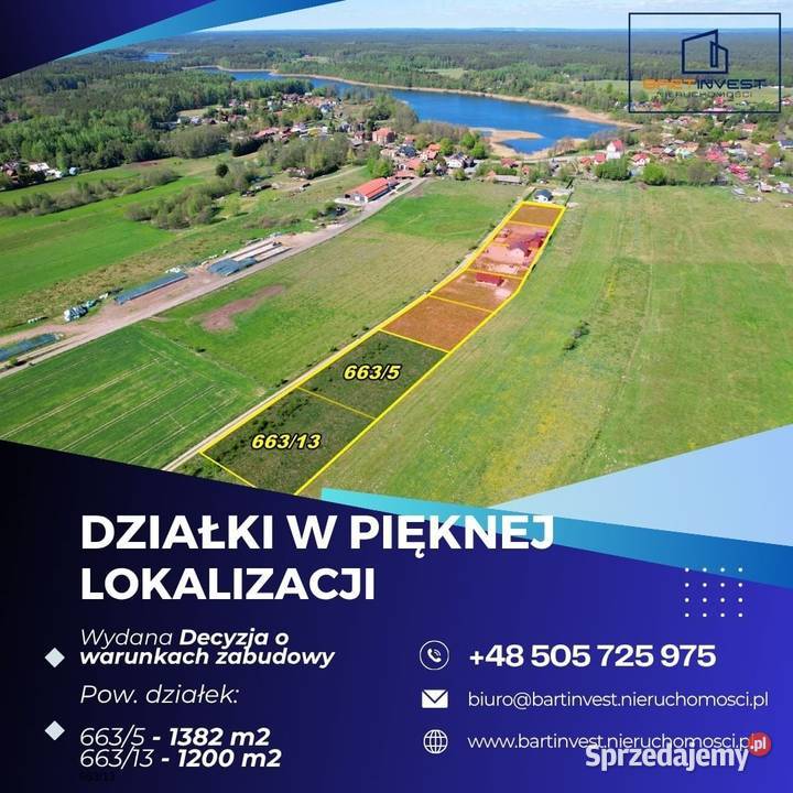 Działki z warunkami zabudowy jeziora i lasów Świętajno