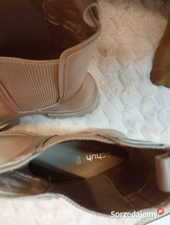 40 Schuh beżowe Botki na platformie z Londynu na Kraków