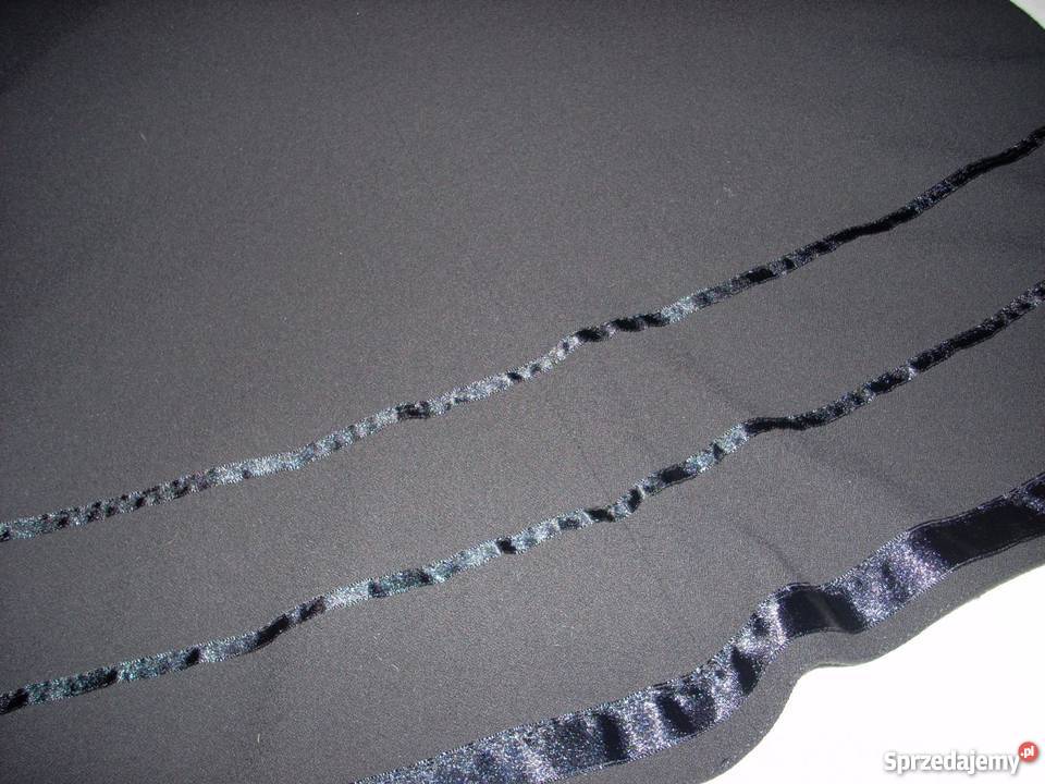 Czarna Spódnica Elegancka z tasiemkami j Nowa 42 Bez wzoru małopolskie Nowy Sącz