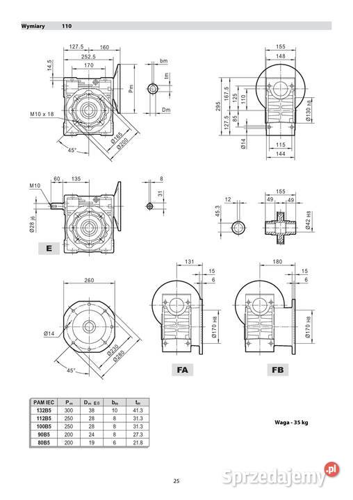 motoreduktor przekładnia 15kW 115obr