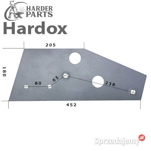 Płoza krótka HARDOX 90063008L części do pługa Suwałki