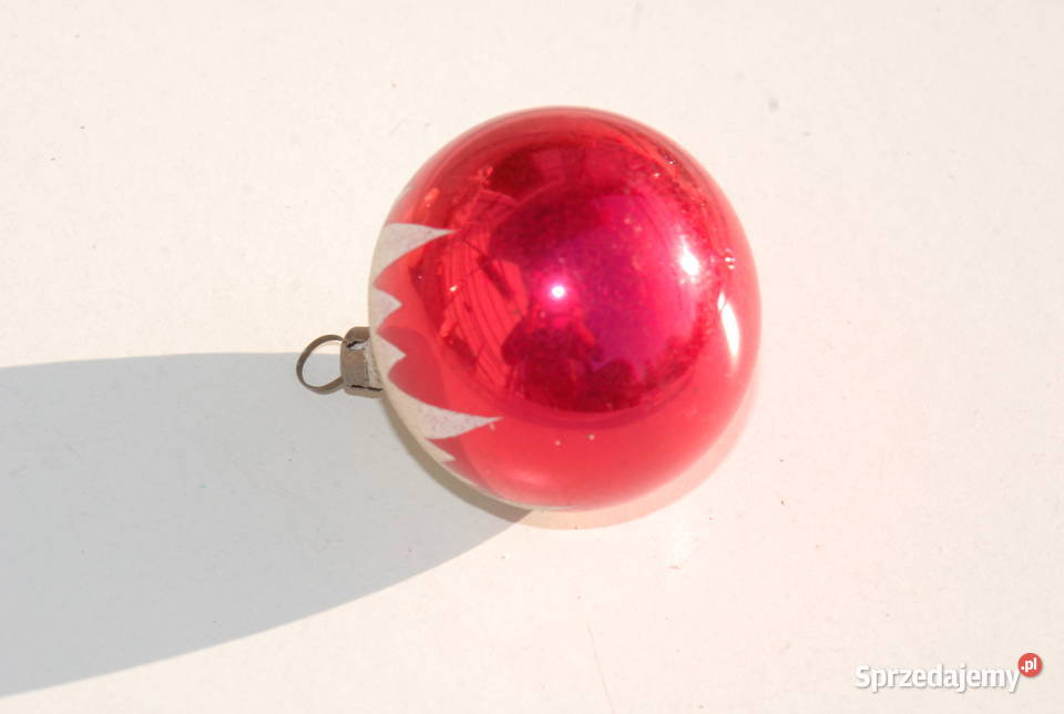 Stara bombka ozdoba choinkowa czerwona Cieszyn