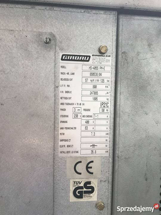 PRALNIA PRALNICA PRALNICOWIRÓWKA GIRBAU HS 4055 Masłów Pierwszy