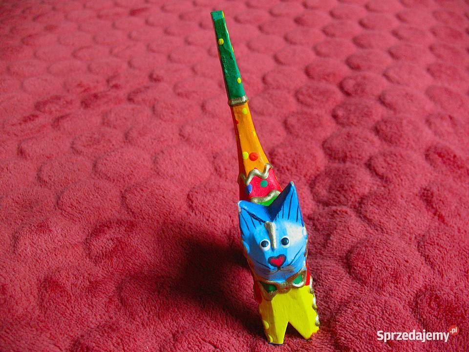 KOT Na pierścionki Drewno Stara rzeźba 115 x 55 Siedlce