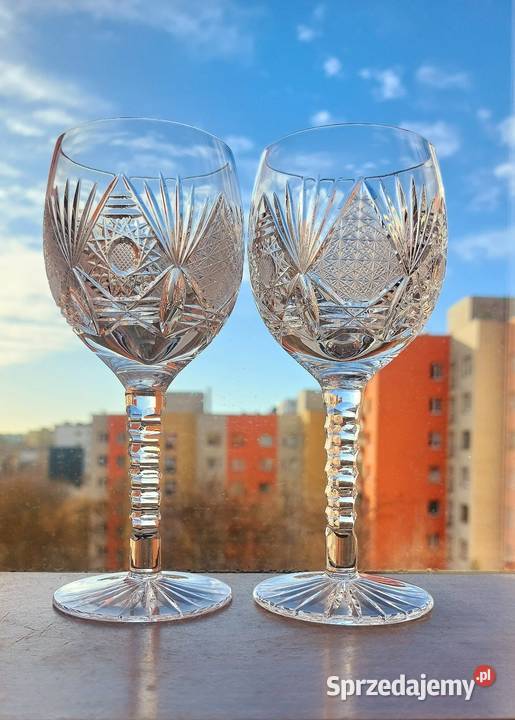 Piękne kieliszki kryształowe PRL Porcelana i szkło dolnośląskie Wrocław