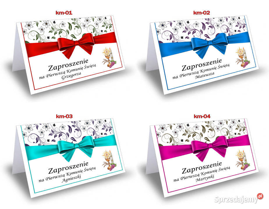 Zaproszenia na KOMUNIĘ komunijne z KOPERTĄ Dąbrowa Górnicza sprzedam