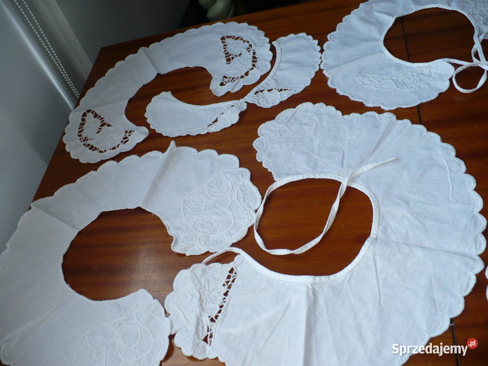 kołnierzyki zrobione haftem rchelie 9 sztuk Lubin