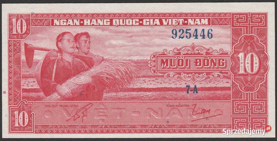 WIETNAM 10 DONG 1962 STAN BANKOWY UNC Łódź