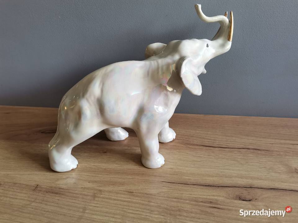 Stara figurka porcelanowa Słoń porcelana Porcelana i szkło Katowice