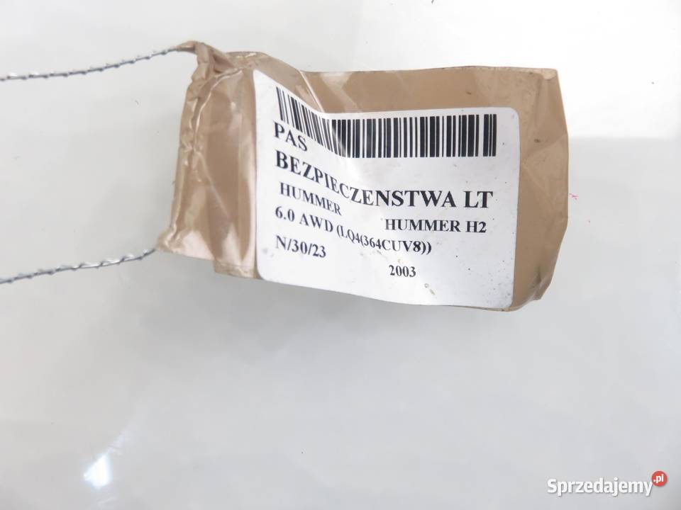 PAS LEWY TYLNY HUMMER H2 15206795 Pasy bezpieczeństwa małopolskie sprzedam