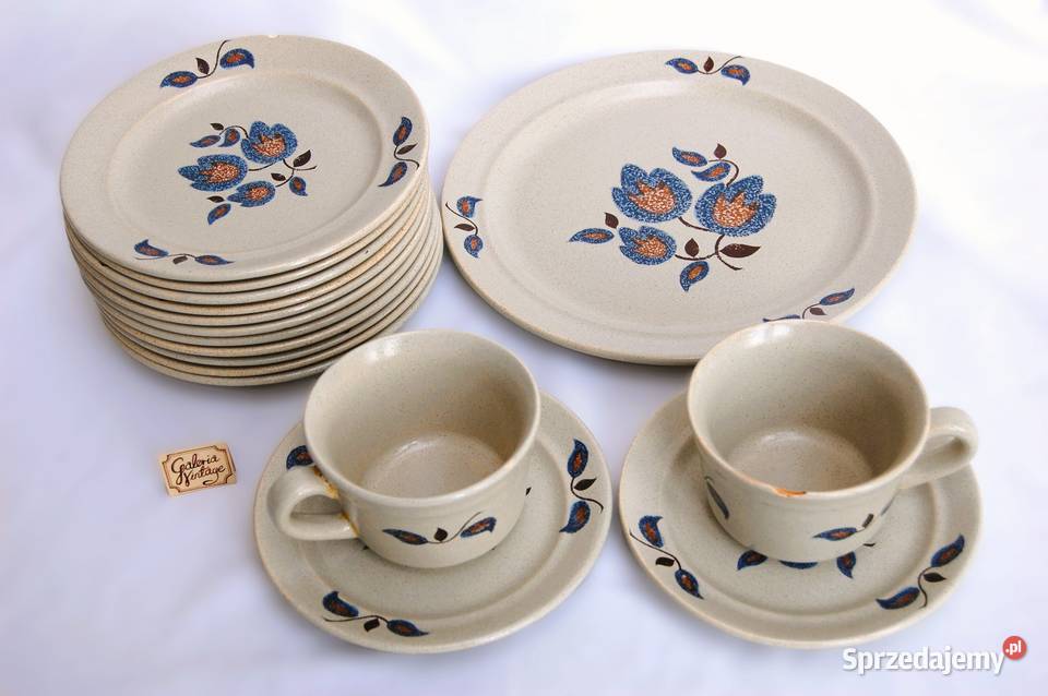 Serwis deserowy talerze filiżanki kamionka Lublin sprzedam