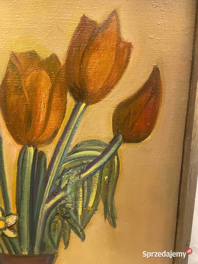 Obraz Tulipany olej na płótnie autor Ryszard Kraków