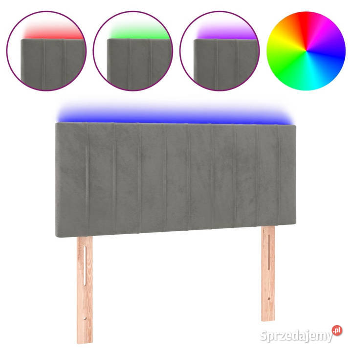 Zagłówek do łóżka z LED jasnoszary 100x5x7888 Warszawa