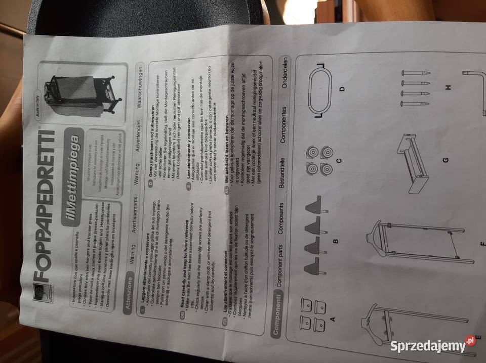 wieszak Kamerdyner włoskiej firmy FOPPAPEDRETTI śląskie Wodzisław Śląski