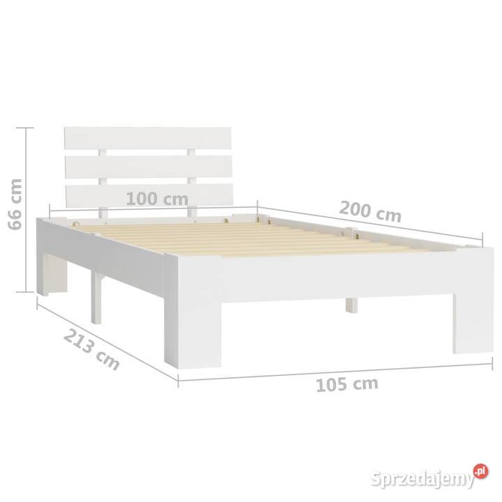 vidaXL Rama łóżka biała lite drewno sosnowe 100 mazowieckie Warszawa