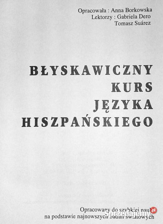 Błyskawiczny kurs języka hiszpańskiego Anna miękka lubelskie Chełm sprzedam