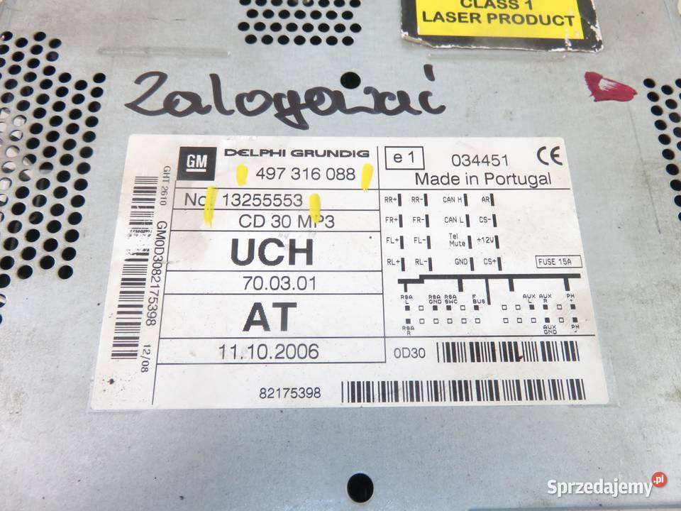 RADIO OPEL ZAFIRA B 13255553 497316088